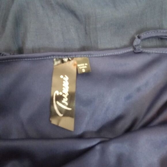 Trixxi Women  Small Blue‎ with braided belt long tank top dress lace - Picture 4 of 10